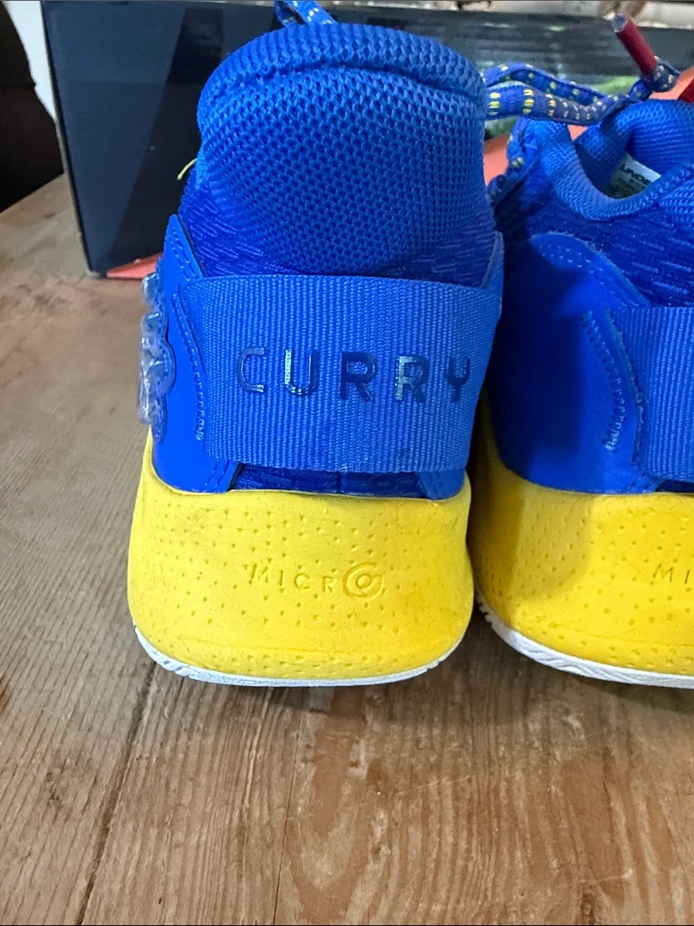 Under Armour Kids Blue and Yellow Athletic Sneakers